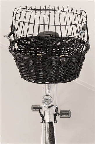 Trixie Weidenradkorb Vorne Schwarz Mit Kissen Und Kapuze