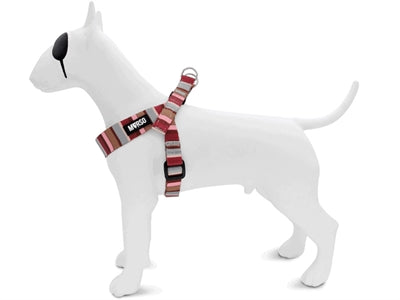 Morso Mini-Hundegeschirr Einstellbar Recycelt Skyline Rot/Rosa