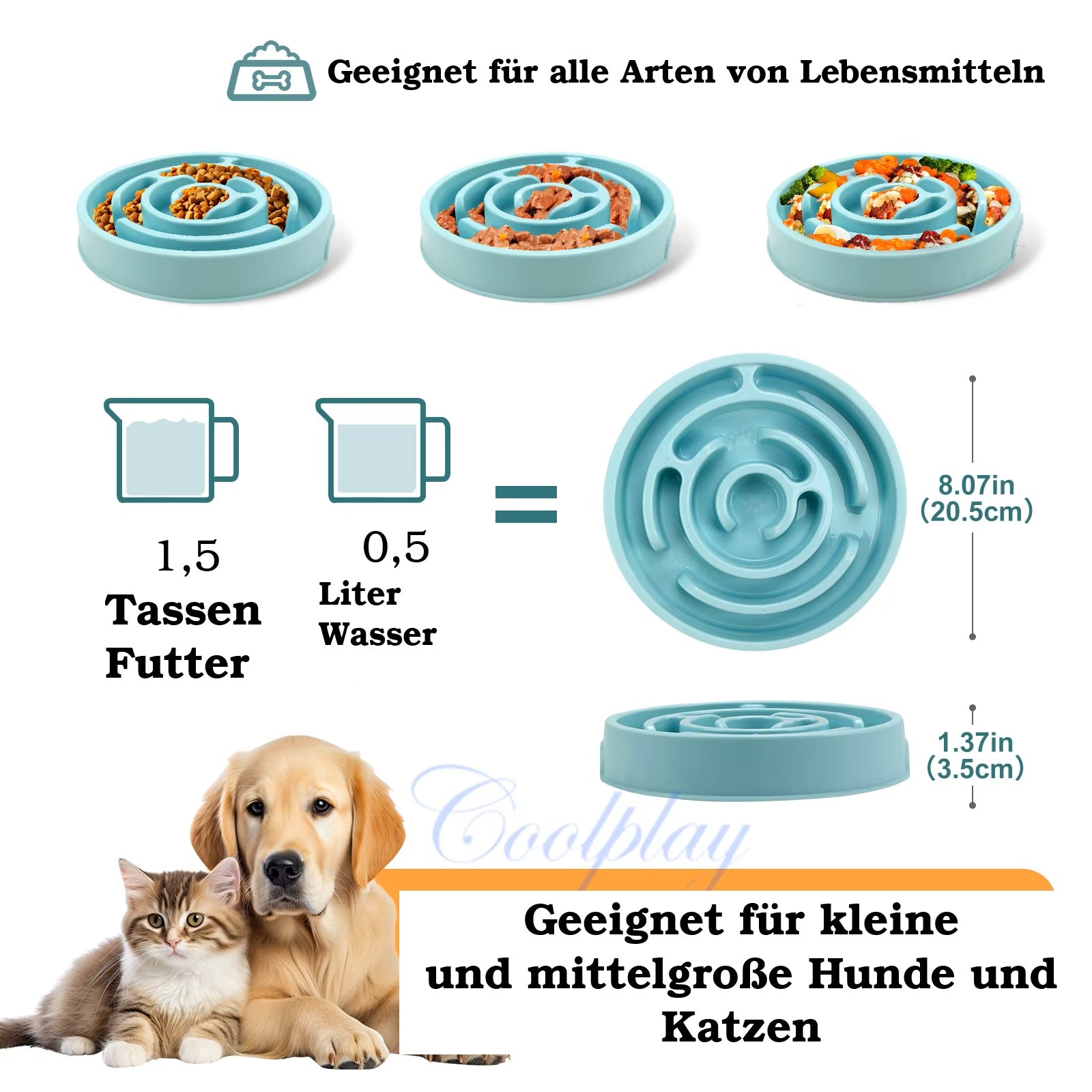 Anti-Schling Hundenapf – Slow Feeder im Labyrinth-Design | Für Hunde & Katzen | Verschiedene Farben