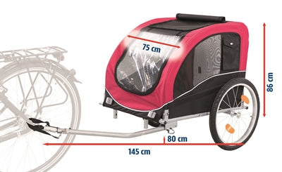 Trixie-Hundefahrrad-Anhänger Schwarz / Rot